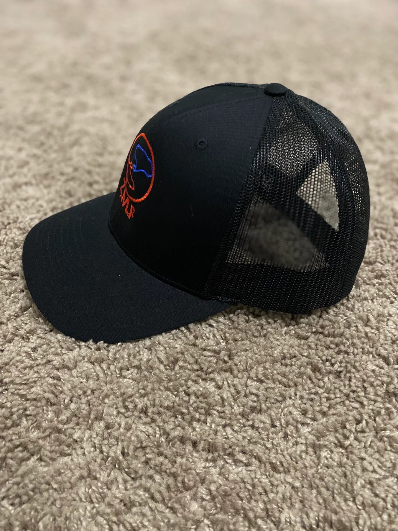 Z.M.F Snap Back Hat: Black Blue and Red Zero.Men.Fails