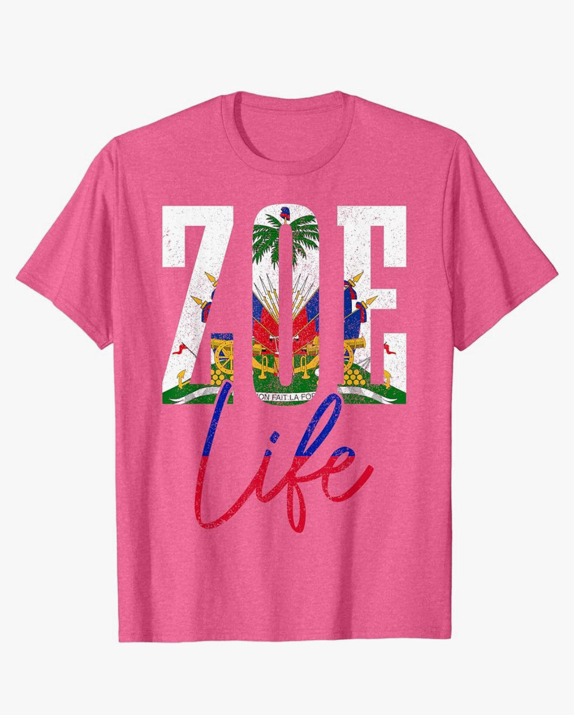 Haiti Flag Zoe Haitian Life Pride Vintage Haiti T-Shirt