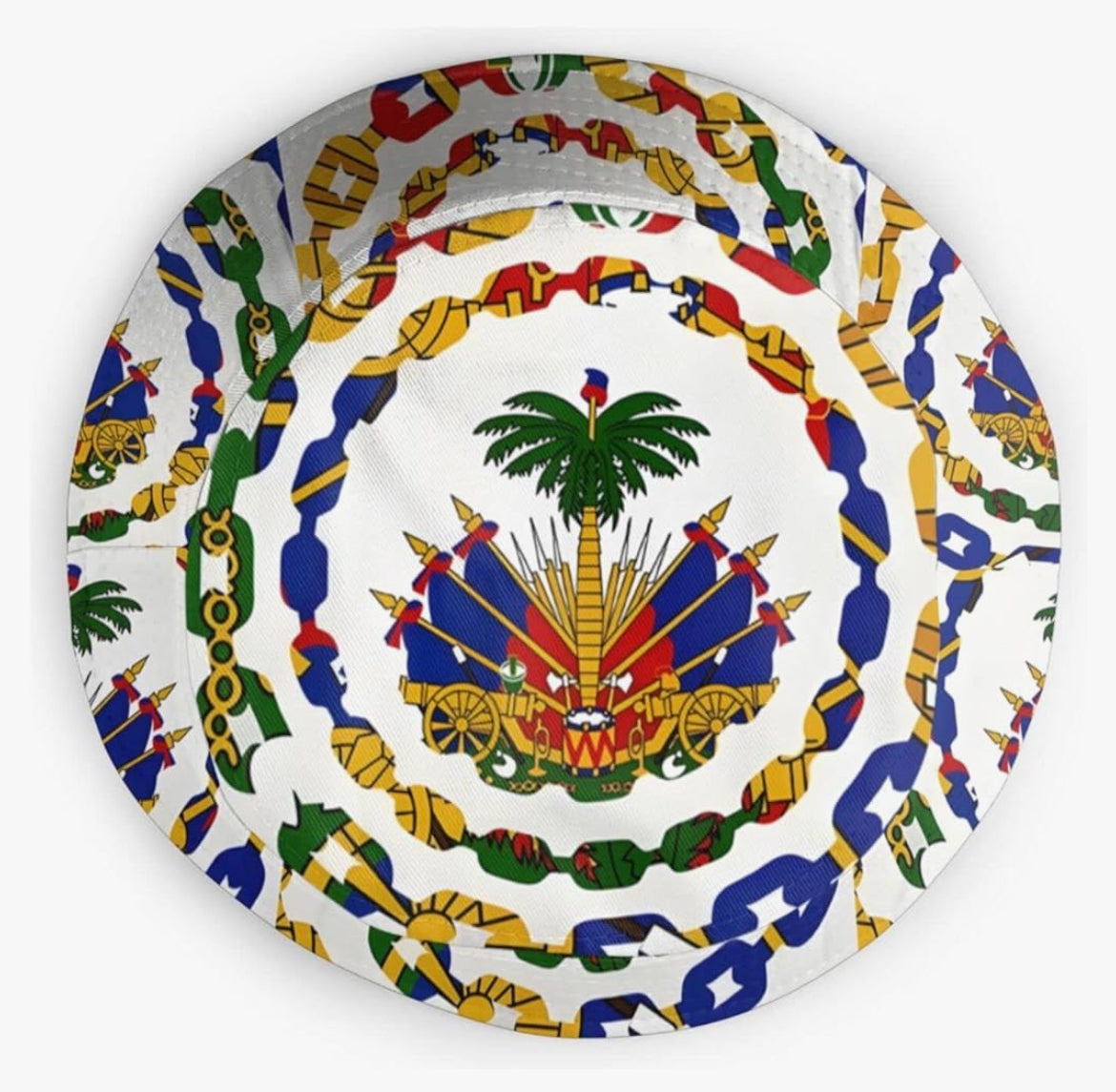 Haitian Flag ππΉ Chain Bucket Hat (White)/ Haitian Pride