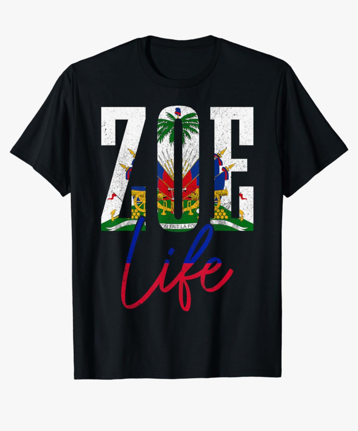 Haiti Flag Zoe Haitian Life Pride Vintage Haiti T-Shirt