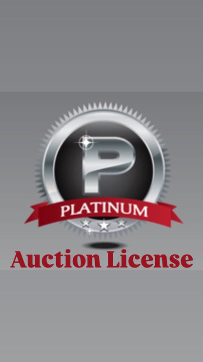 VIP Platinum Auction License. Unlimited Car Buying Power+Transport Tag.