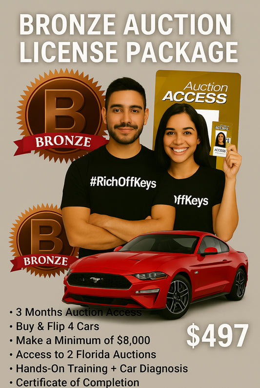 BRONZE Auto Auction License: 4 Car Buyers Power Make 8K+ or More‼️Example:4 Cars X $2,000= $8,000